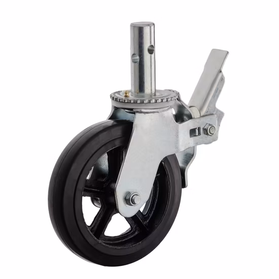 6 インチ高耐久レッド PU 特殊用途足場キャスター