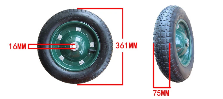 Rubber Wheel 13X300-8 for Wheelbarrow /Tool Cart/ Hand Trolley